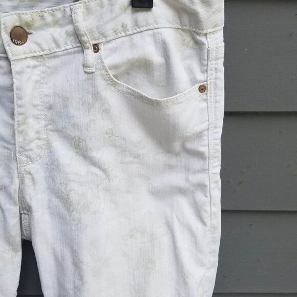 Gap 1959 Always Skinny Off white on Off white floral Jeans size 30 - Picture 9 of 9